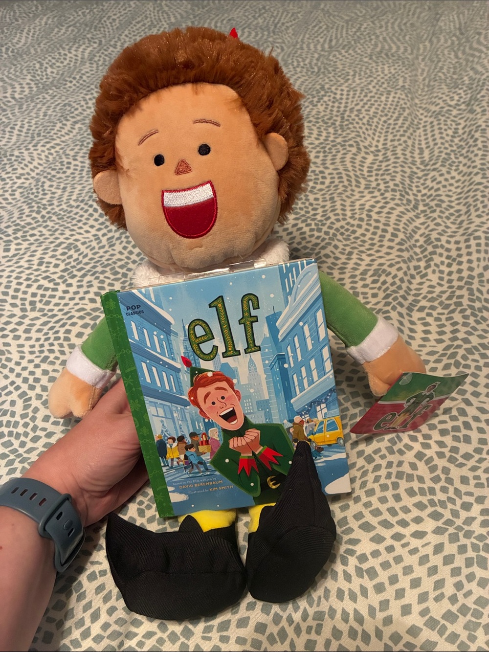 NWT Elf Plush Doll with Mini Book - Green Holiday Character Toy